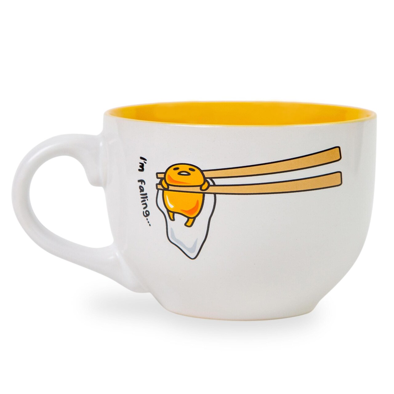 Sanrio Gudetama "I'm Falling" Ceramic Soup Mug | Holds 24 Ounces